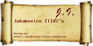 Jakabovics Illés névjegykártya